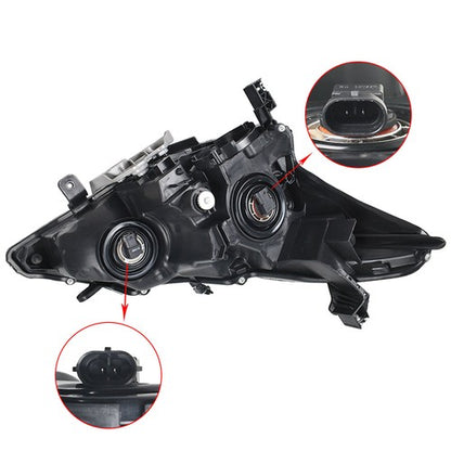 Solid Spare Black Headlights Housing Clear Left&Right Side For 2013-2015 Nissan Altima Sedan