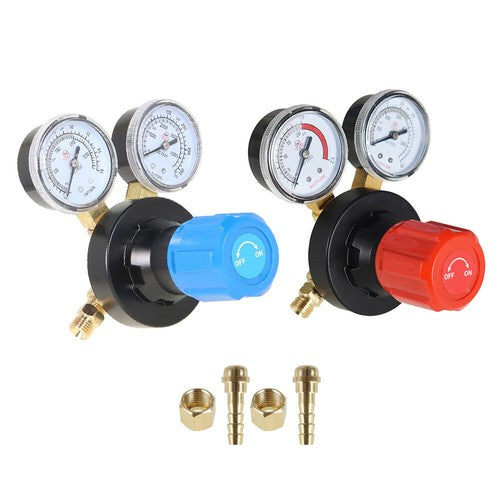 Solid Spare Oxygen CGA-540 Acetylene CGA-510 Regulators 2 PC Dual Welding Gas Gauges