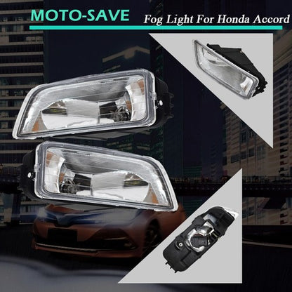 Solid Spare Pair Clear Bumper Driving Fog Light Kit For Honda Accord 4DR Sedan 2003-2007