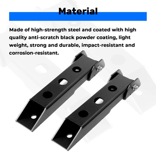 Solid Spare Pair Rear Tailgate Door Hinges Set Powder Coated for Jeep Wrangler JK 2007-2018
