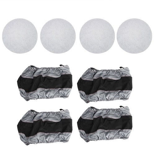 Solid Spare Car Cover 4Pcs New W/ Handheld Tyre Cases+Tyre Bags For Gray 420D And Black 600D