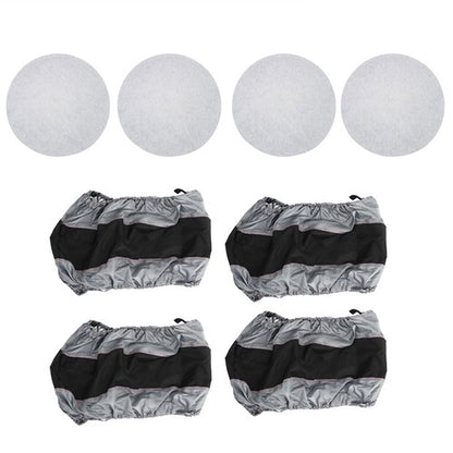 Solid Spare Car Cover 4Pcs New W/ Handheld Tyre Cases+Tyre Bags For Gray 420D And Black 600D