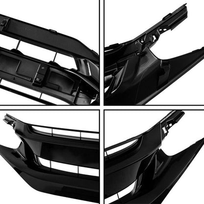 For 2019-2021 Honda Civic 3Pcs Front Upper Grille&Headlight Eyelid Molding Trim