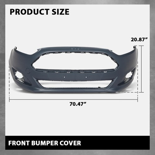 Solid Spare Fit For 2014 2015 2016 2017 2018 2019 Ford Fiesta Front Bumper Cover Fascia