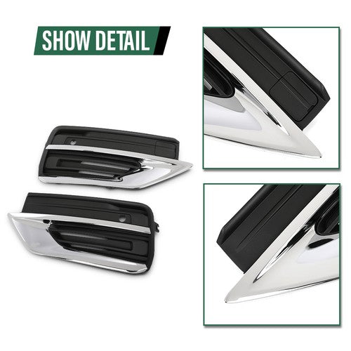 Solid Spare Fit For 2020-2024 Volvo XC90 Front Bumper Insert Fog Light Cover Left+Right