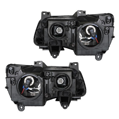Solid Spare Pair Headlights Headlamps Halogen Black Clear Lens For Chrysler 300 2011-2014