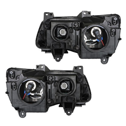 Solid Spare Pair Headlights Headlamps Halogen Black Clear Lens For Chrysler 300 2011-2014