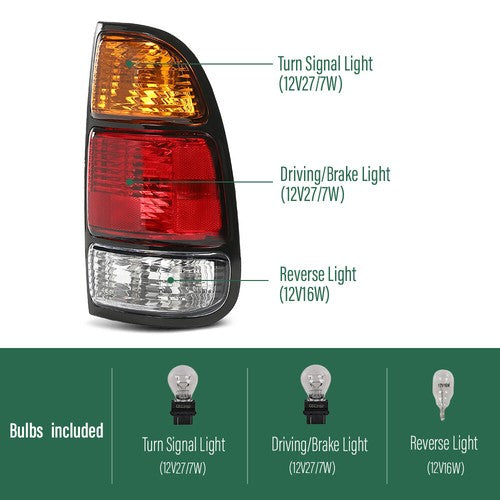 Solid Spare Fit For Toyota Tundra 2000-2006 Pickup Tail Lights Brake Lamp Set W/ Bulbs