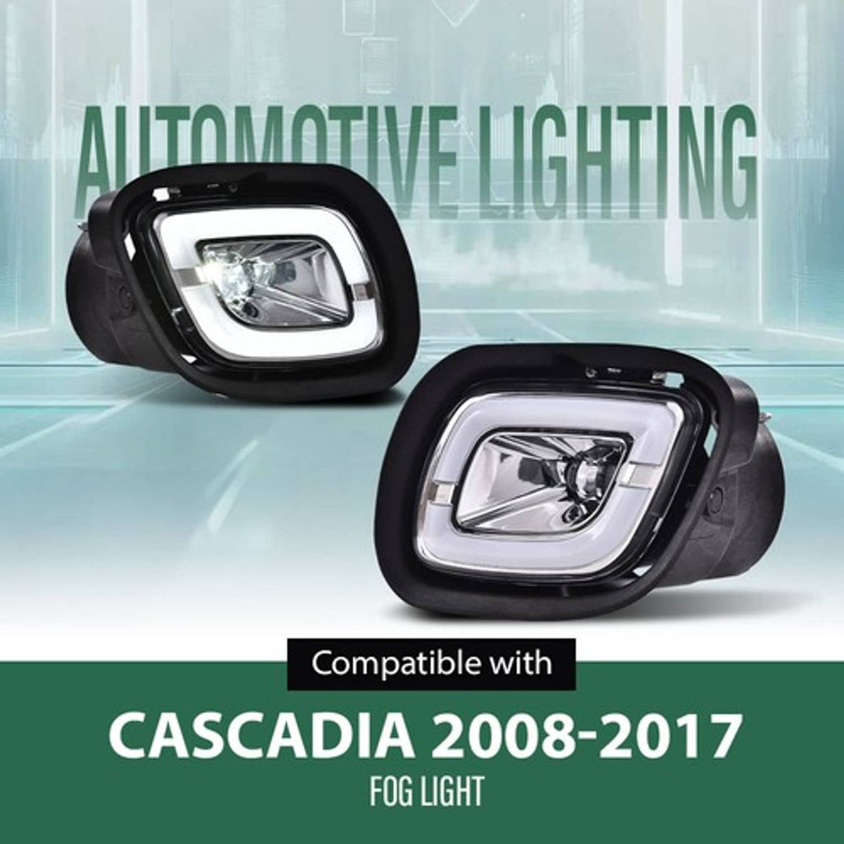 Solid Spare Fit For 08-17 Freightliner Cascadia Left+Right LED Fog Lights Bumper Lamps