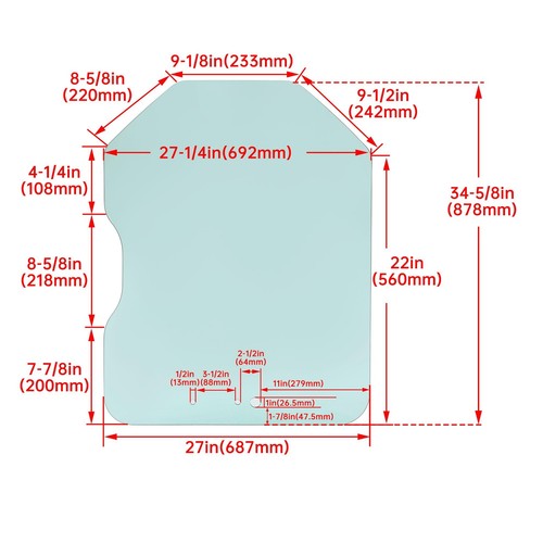 Solid Spare Door Glass Window Fits Bobcat A220 S175 S185 T190 T200 Skid Steer #6729776