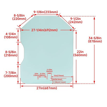 Solid Spare Door Glass Window Fits Bobcat A220 S175 S185 T190 T200 Skid Steer #6729776