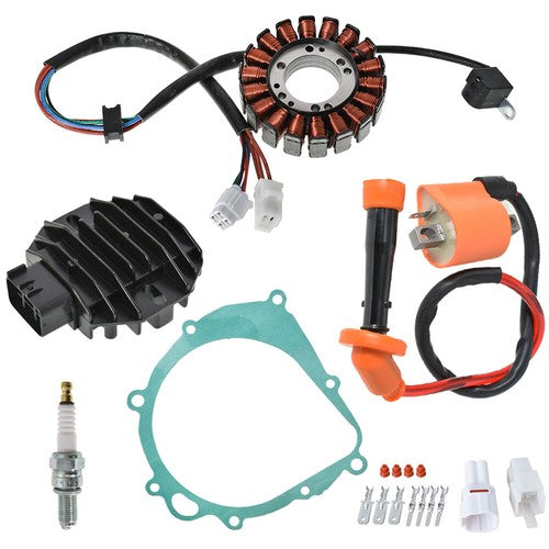 Solid Spare Ignition Coil Spark Plug Regulator Rectifier Stator For Suzuki LTZ400 LT-Z400 US