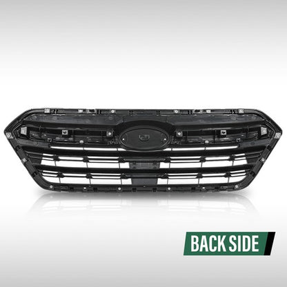 Solid Spare Fit For 2018-2019 Subaru Outback Front Bumper Upper Grille Grill Black Silver