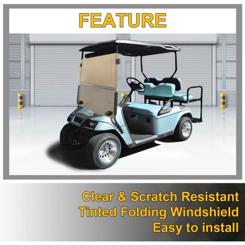 Solid Spare Tinted Fold Down Golf Cart Windshield Windscreen For EZGO Marathon 1986-1994.5