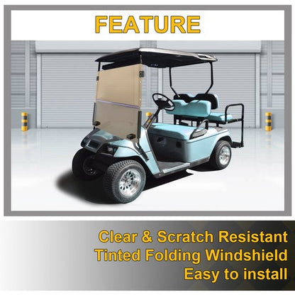 Solid Spare Tinted Fold Down Golf Cart Windshield Windscreen For EZGO Marathon 1986-1994.5