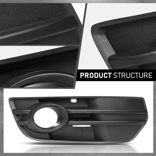 Solid Spare Fit For 2009-2012 Audi Q5 Front Bumper Fog Light Bezel Lamp Trim Left+Right