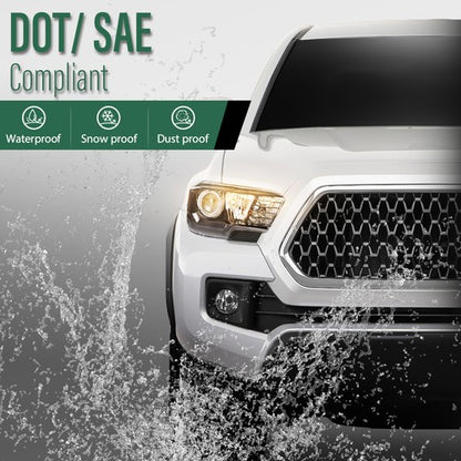 Solid Spare Fit For 2016-2023 Toyota Tacoma Black Projector Headlights Headlamps w/o LED DRL