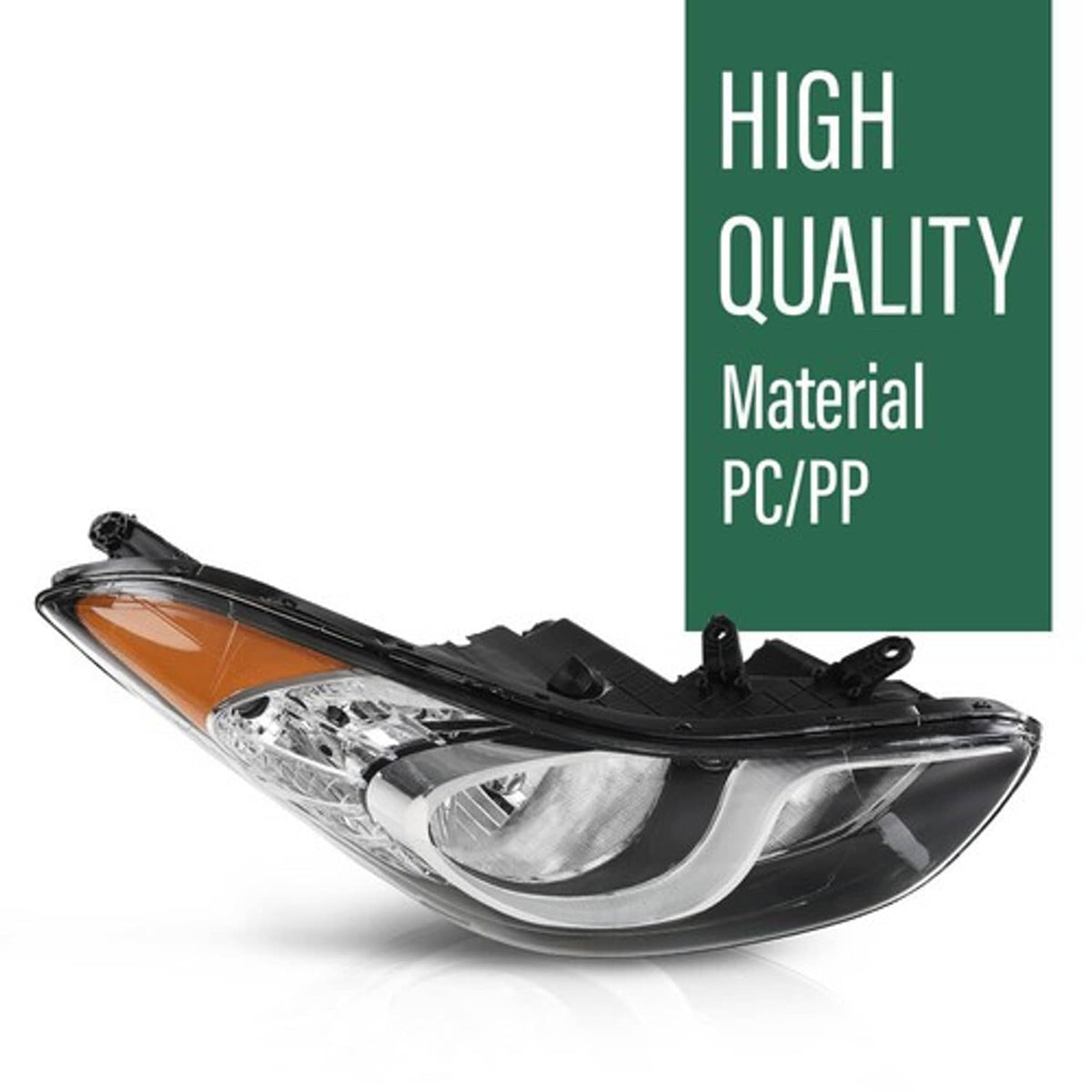 Solid Spare Fit For 2011-2013 Hyundai Elantra Halogen Headlight Assembly Right Passenger