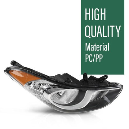 Solid Spare Fit For 2011-2013 Hyundai Elantra Halogen Headlight Assembly Right Passenger