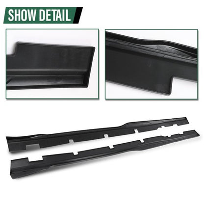 Solid Spare Body Kit Glossy Black Side Skirts Rocker Panel Fit For 15-23 Charger Widebody