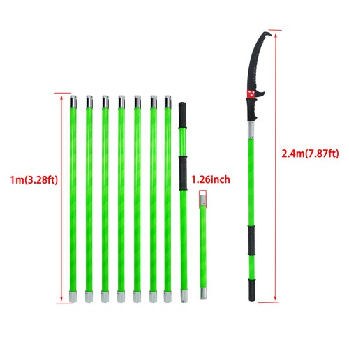 Solid Spare 30 Feet Manual Branches Pruning Saw Trimmer For Garden Tools Tree Pole Pruner