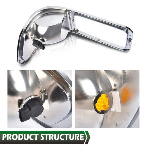Solid Spare Fit For 2000-2015 Ford F650 F750 F-650 -F750 Headlights Bezel Corner Light Pair