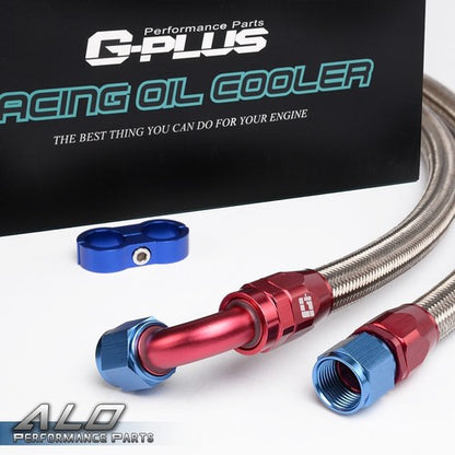 Solid Spare 19 Row 10AN Universal Aluminum Transmission Engine Oil Cooler+Filter Adapter Kit