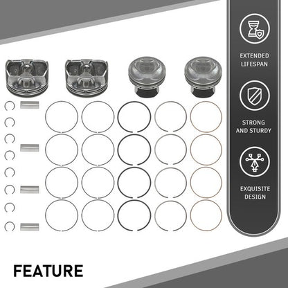 Solid Spare Fit For 11-19 Hyundai Sonata Kia Sorento Optima 2.4L Engine Pistons w/ Rings Kit