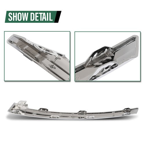 Solid Spare Fit For 2022-2024 Volvo XC60 Right+Left Side Front Bumper Molding Trim Chrome