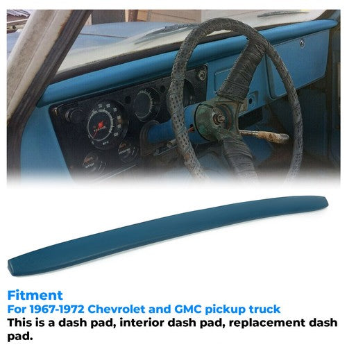 Solid Spare For 1967-1972 Chevy GMC C10 Truck Dash Pad Cover Bright Blue 1968 1969 1970 1971