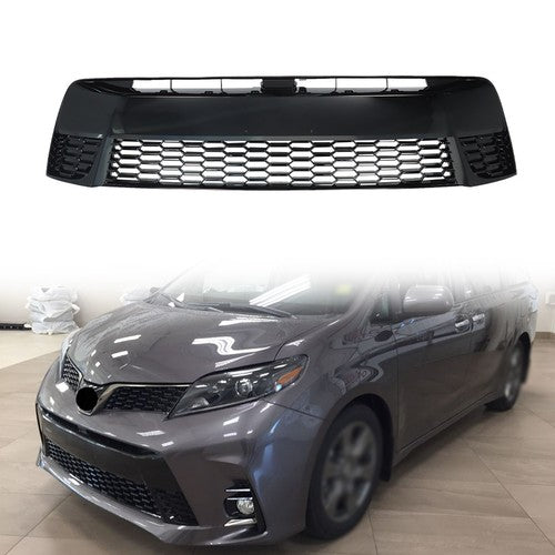 Solid Spare For Toyota Sienna SE 2018-20 Front Bumper Lower Grill Assembly W/o Sensor Holes