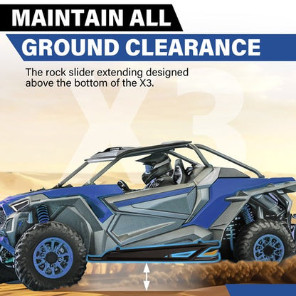 Solid Spare Rock Sliders Tree Kicker Side Nerf Bar For Can Am Maverick X3 2017-2025 2-Seater