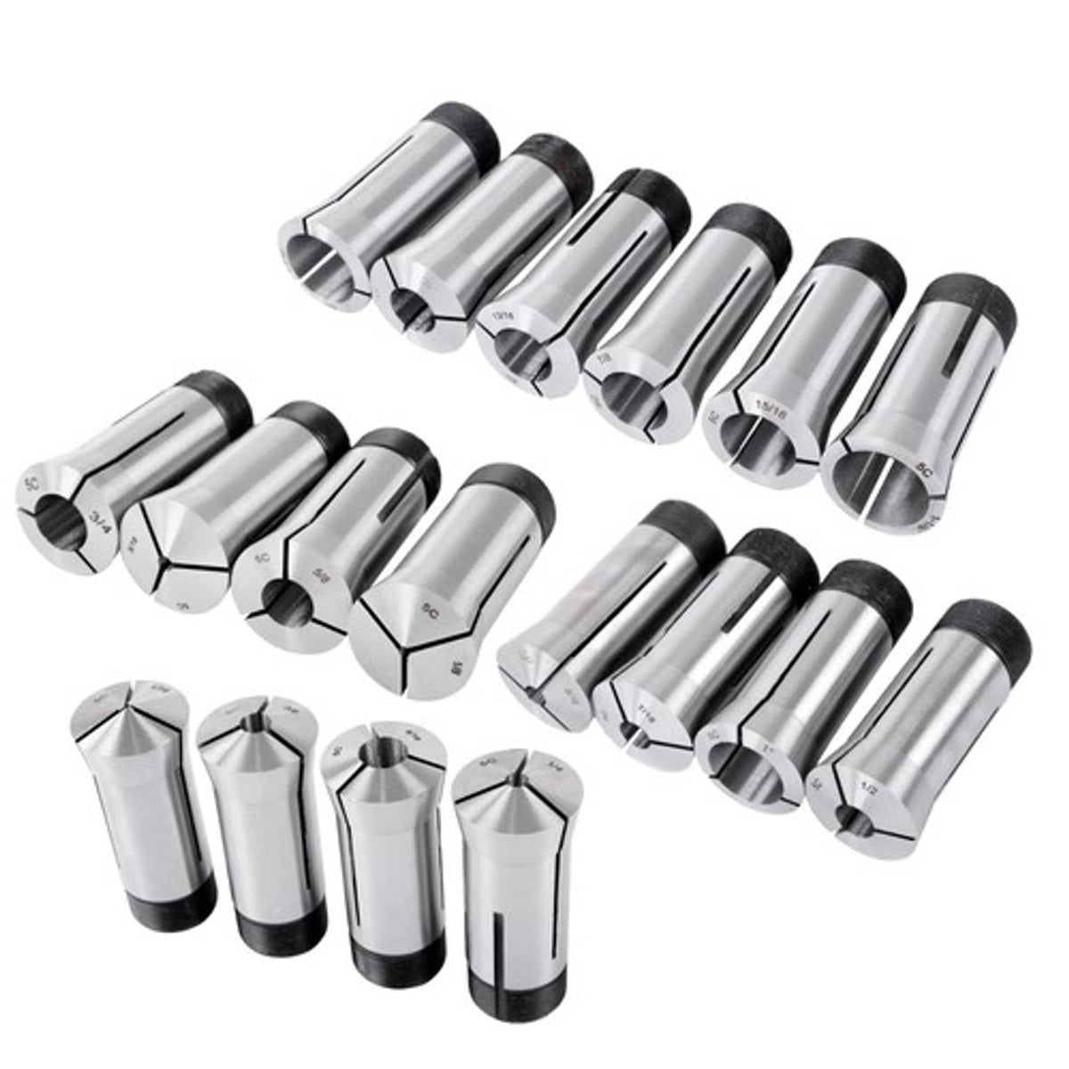 Solid Spare Precision 5C Collet Set .0006" TIR Certificate 18 Pcs 1/16~1-1/8" × 16ths