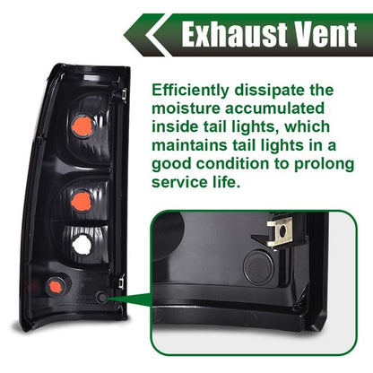 Solid Spare Fit For 03-06 Chevy Silverado Pickup Red Clear Tail Lights Brake Lamps