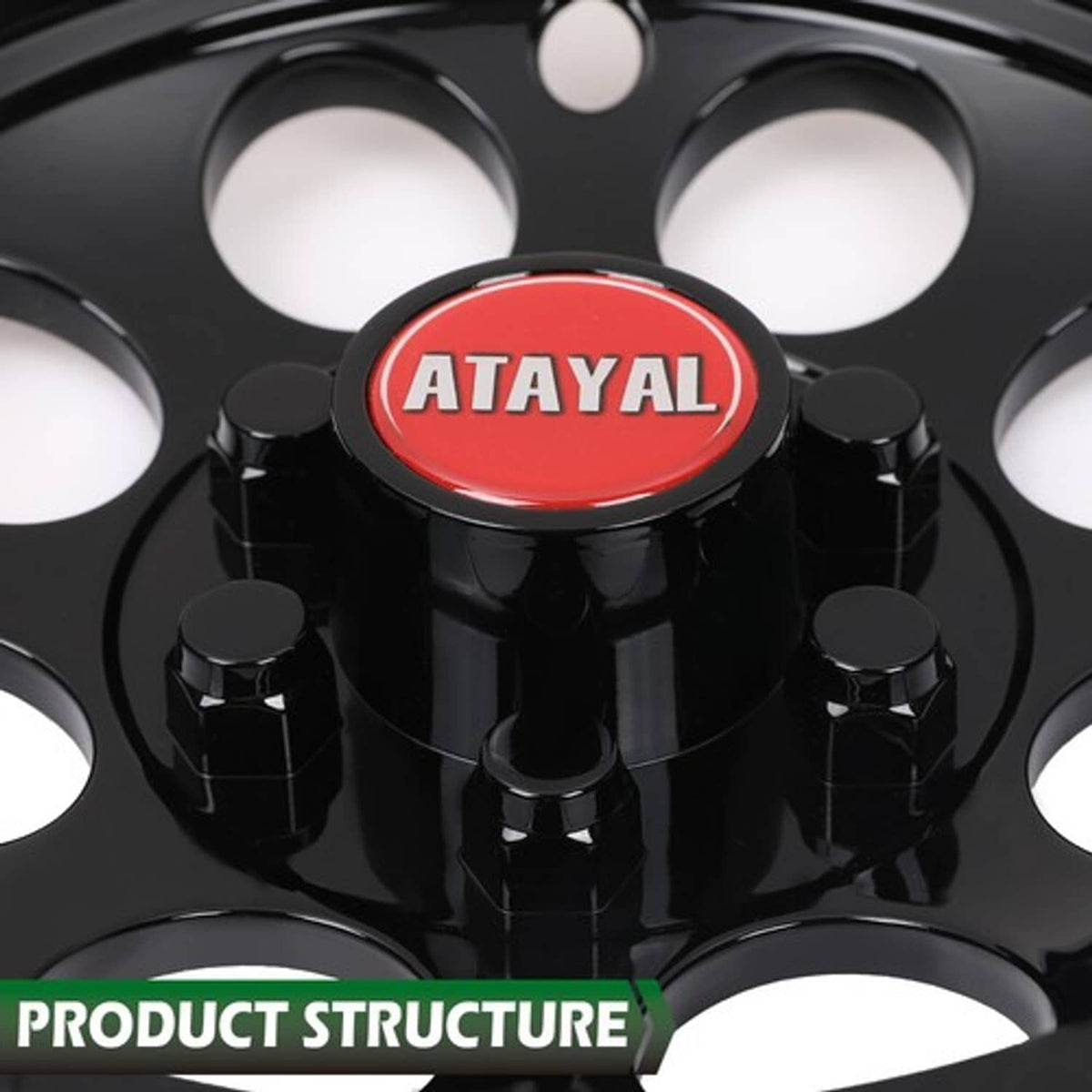 Solid Spare Fit For EZGO Club Car Yamaha 4pcs 10" Golf Cart Wheel Covers Hub Caps Black