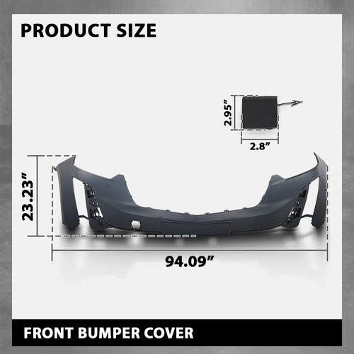 Solid Spare Fit For 2020-2024 Cadillac XT6 Luxury Front Bumper Cover Fascia w/o Sensor Holes