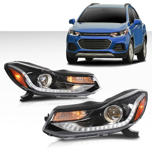Solid Spare Projector Headlights Headlamps w/ LED DRL Fit For 17-22 Chevy Trax Left+Right