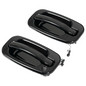 Solid Spare 2Pc Front Outer Door Handle Set For 1999-2007 Chevy Silverado 1500 Glossy Black