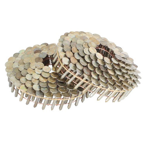 Solid Spare Galvanized Coil Roofing Nail 3/8" Head Diameter 7200Pcs 3/4" × 0.12" 15 Degree