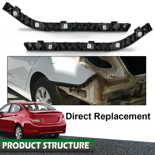 Solid Spare Fit For 2012-2016 Hyundai Accent Rear Bumper Bracket Retainer Left+Right Side