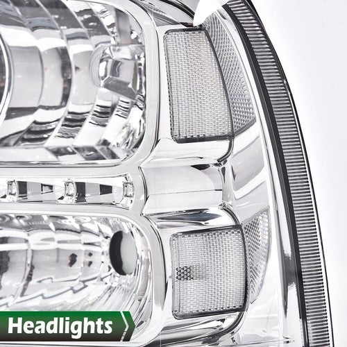 Solid Spare Fit For 05-07 F250 F350 F450 F550 Super Duty Clear Chrome LED DRL Headlights
