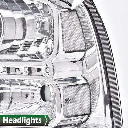 Solid Spare Fit For 05-07 F250 F350 F450 F550 Super Duty Clear Chrome LED DRL Headlights