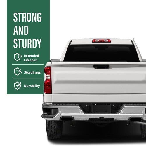 Solid Spare Fit For 19-2024 Chevy Silverado GMC Sierra 1500 Exhaust Tips Bezels Gloss Black