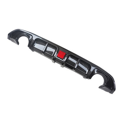 Carbon Style Rear Bumper Diffuser Lip For Infiniti Q60 2017-2022 W/LED Light