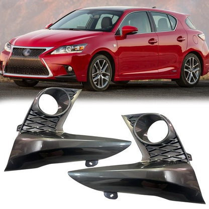 Pair For 2014-2017 Lexus CT200h F-Sport LED Bumper Fog Light Lamps Cover Bezel