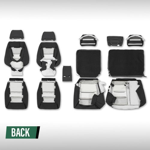 Solid Spare Fit For 2011-2019 Jeep Grand Cherokee Front & Rear Full Set Seat Covers Replace