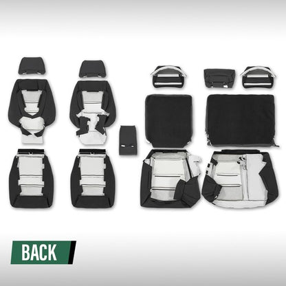 Solid Spare Fit For 2011-2019 Jeep Grand Cherokee Front & Rear Full Set Seat Covers Replace