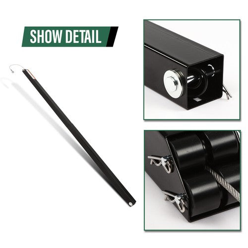 Solid Spare 2 Sided Tailgate Utility Trailer Gate & Ramp Lift Assist System 350 Pounds Black