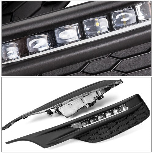 For 2016-2017 Honda Accord Seden 4DR Front Bumper LED DRL Fog Lights Lamps