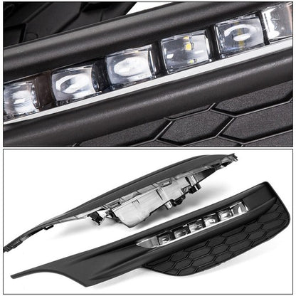 For 2016-2017 Honda Accord Seden 4DR Front Bumper LED DRL Fog Lights Lamps